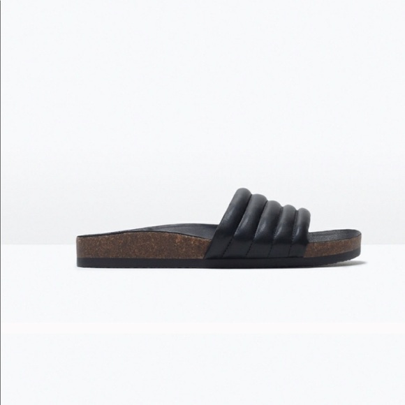 ZARA Leather Slide Sandals - Picture 3 of 6